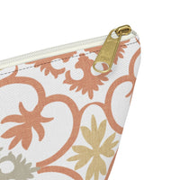 Portugal Tile Accessory Pouch w T-bottom in Orange